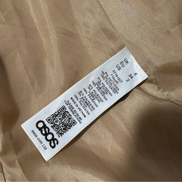ASOS trench coat small size 2 tan - Picture 6 of 8